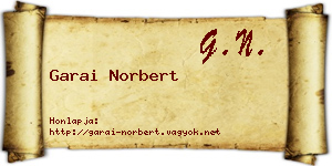 Garai Norbert névjegykártya